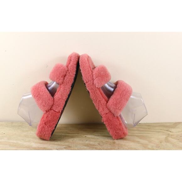 Ugg Slippers 10 Womens Fuzz Yeah Shearling Faux Fur Sandals Flatforms Slip On - Picture 4 of 8